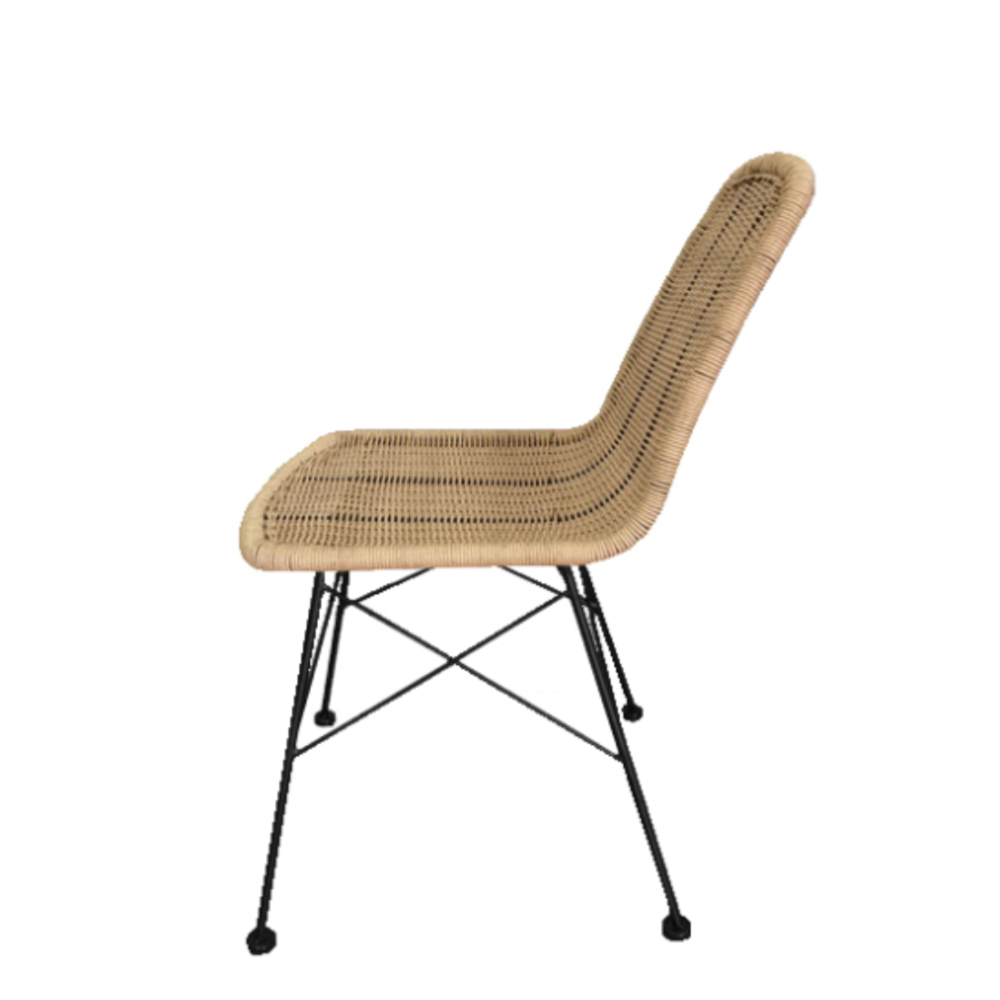 DENMARK CHAIR PE WOVEN NATURAL BLACK 44x57xH81cm PRC