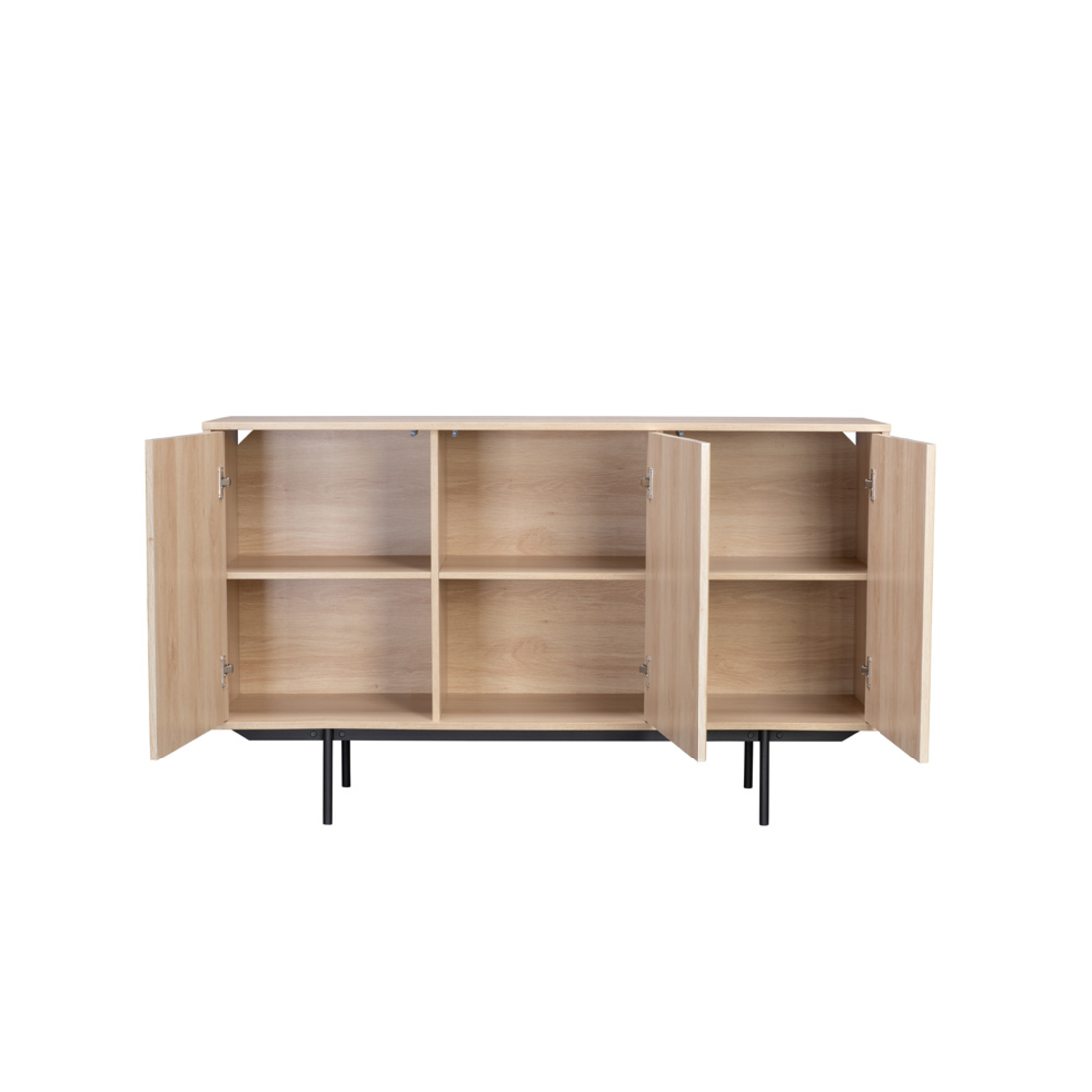 RIGOTE SIDEBOARD 3DOORS CHIPBOARD WITH MELAMINE CARTA SONOMA METAL BLACK 140x39xH82,8cm E1 PRC