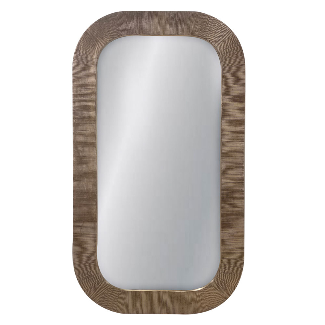 MAGRO 91 MIRROR ALUMINIUM BRASS ANTIQUE 65.5x2x91 IN