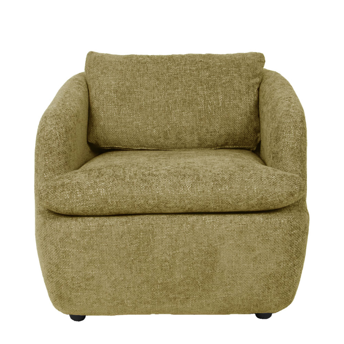 SQUARE ARMCHAIR FABRIC OLIVE GREEN LIGHT PRC