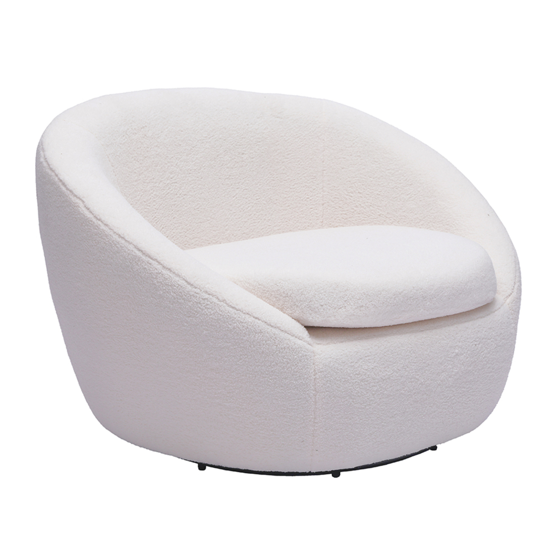 OVO ARMCHAIR SWIVEL FABRIC WHITE METAL E1 PRC