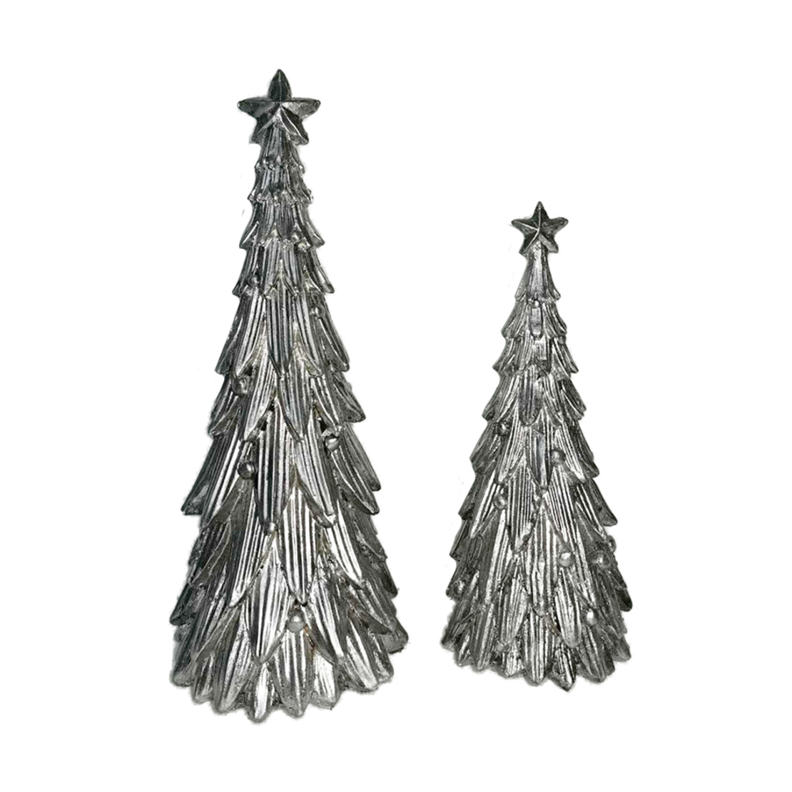 PICEA DECO TREE POLYRESIN SILVER 8x8xH18cm PRC