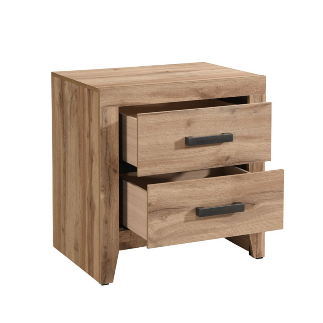 SOLID NIGHTSTAND 2DRAWERS CHIPBOARD WITH MELAMINE