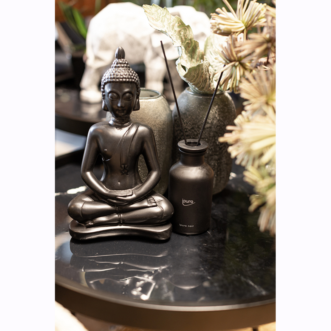 NABASA DECO BUDDHA POLYRESIN BLACK 18x10xH29cm PRC