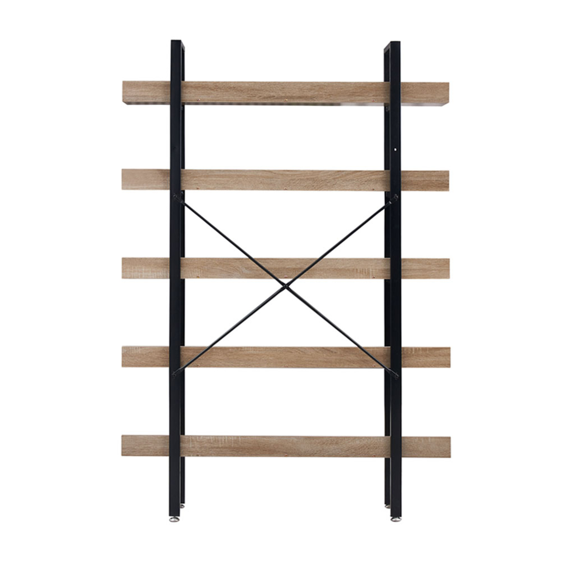 HORIZON BOOKCASE 5SHELVES CHIPBOARD WITH MELAMINE SONOMA BLACK 120x28xH170cm E1 PRC