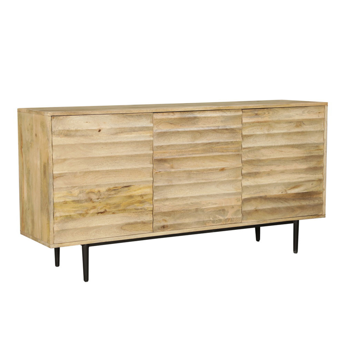 WAVE SIDEBOARD WOOD MANGO NATURAL METAL BLACK 160x40xH80cm IN