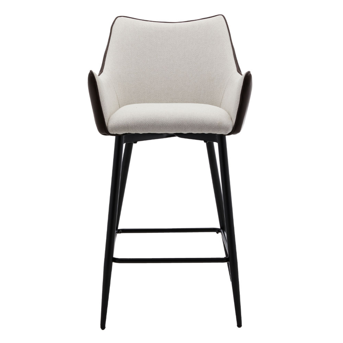 MALONE STOOL BAR EASY CLEAN FABRIC GREY LIGHT BROWN DARK METAL BLACK E1 PRC