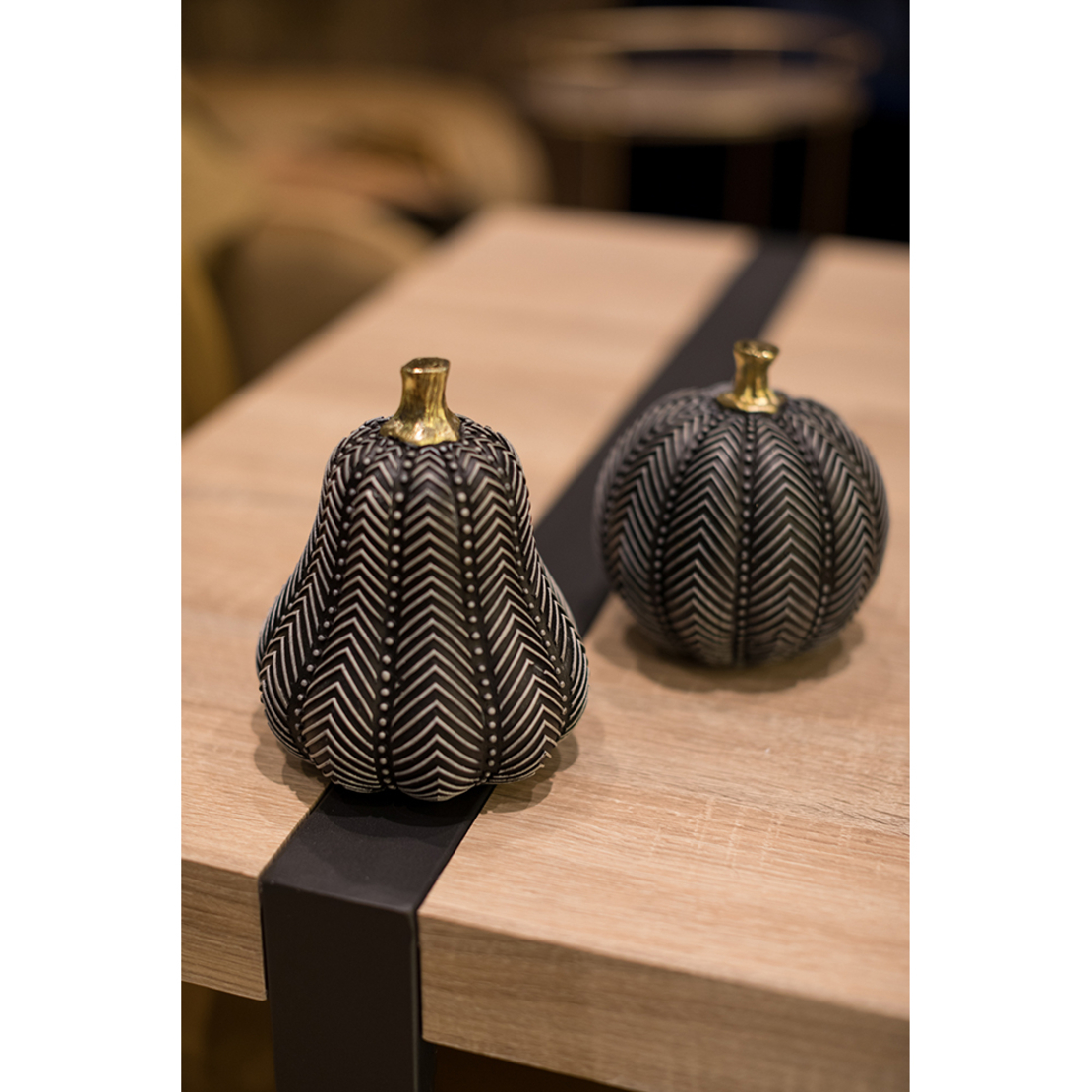 PUMKIN DECO PUMKIN POLYRESIN BLACK WHITE 14x14xH16