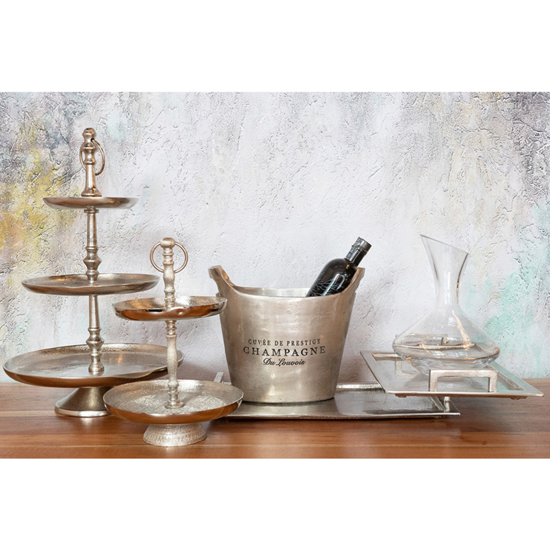 BARRA TRAY ALUMINIUM SILVER 35x25xH5cm IN