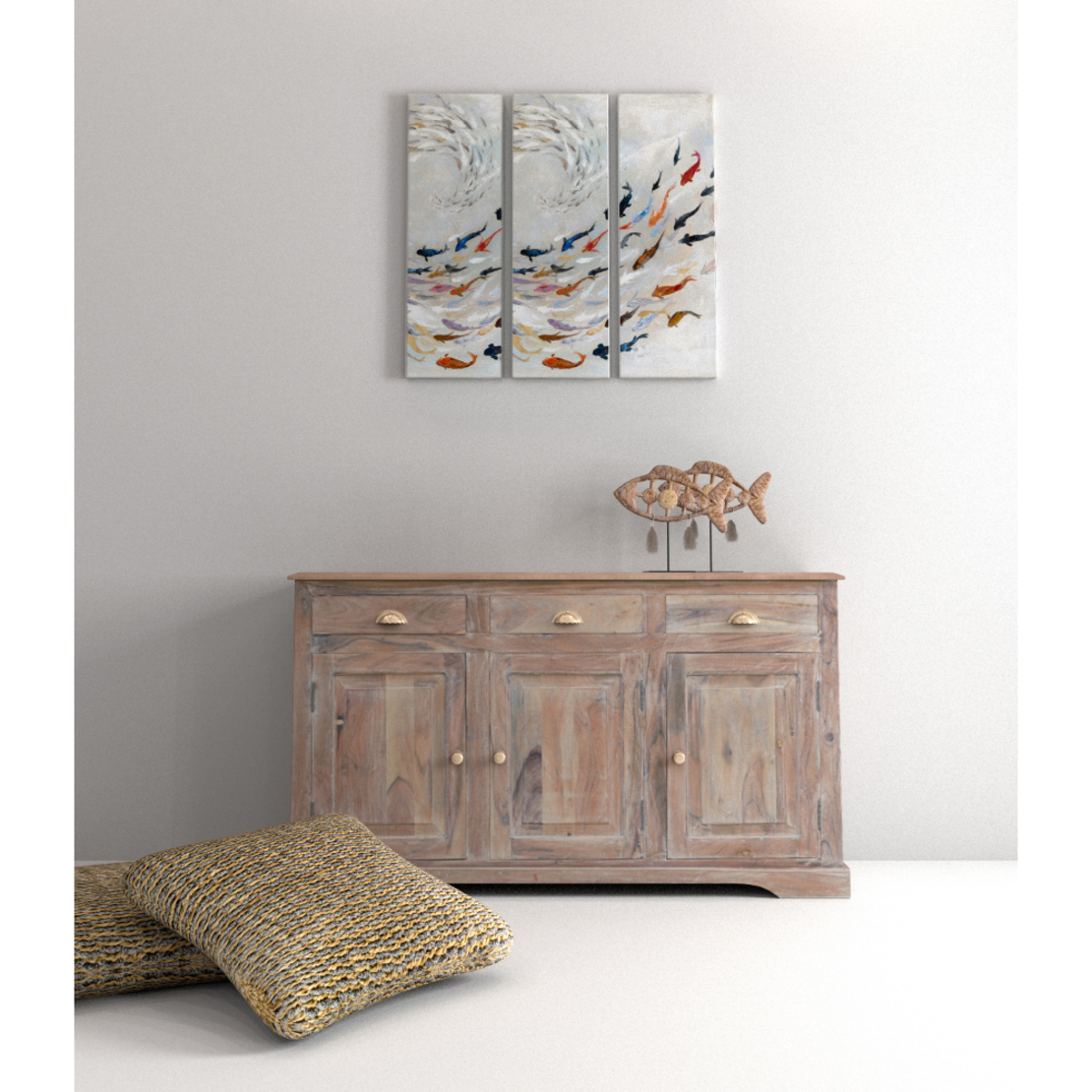 QUERSUS 1 DECO FISH POLYRESIN NATURAL 29,5x6,5xH27