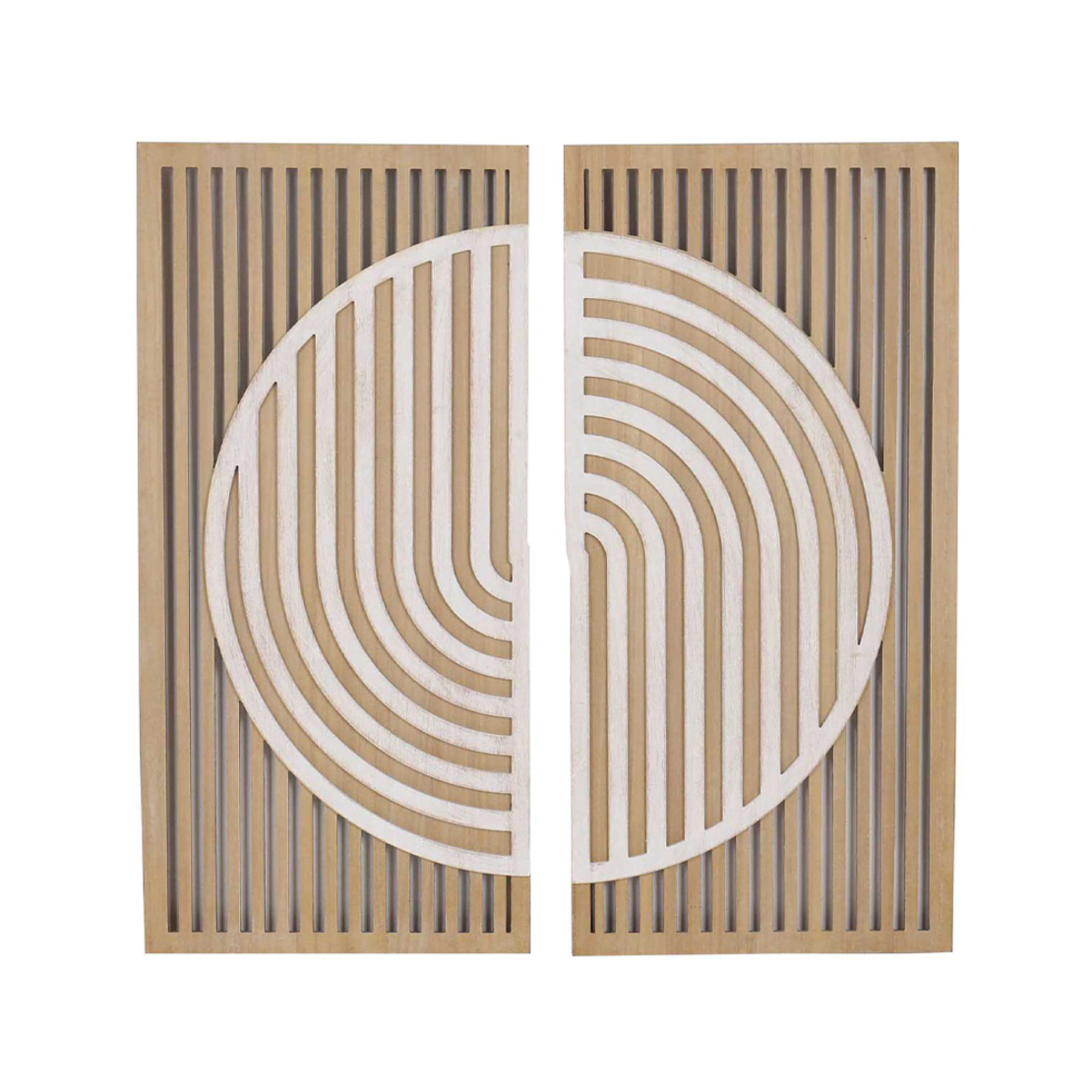 SIKINOS DECO WALL SET 2PCS WOOD NATURAL BEIGE 96x1
