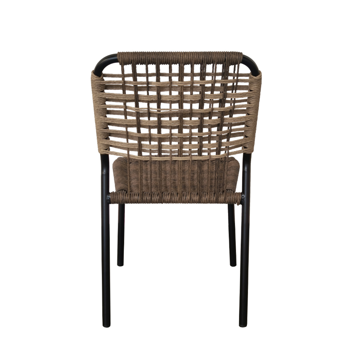 PANAMA CHAIR PE TWISTED WOVEN BROWN NATURAL BLACK 45x58xH83cm PRC