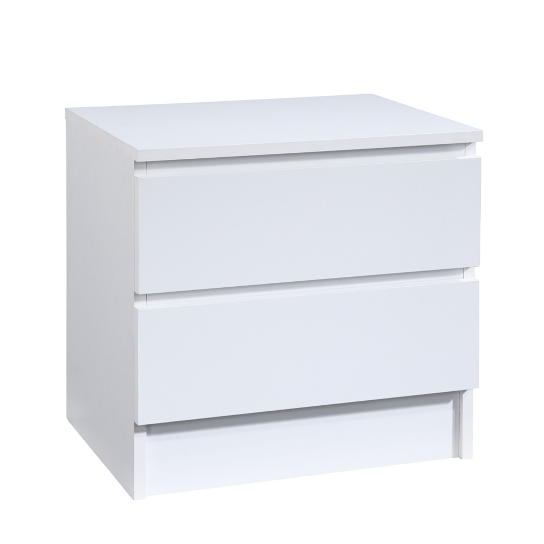 POLO NIGHTSTAND 2DRAWERS CHIPBOARD WITH MELAMINE CARTA WHITE E1 MY