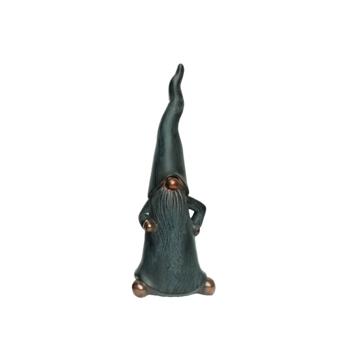 XMAS NISSE GNOME POLYRESIN BLACK GOLD 16x12xH43,5c