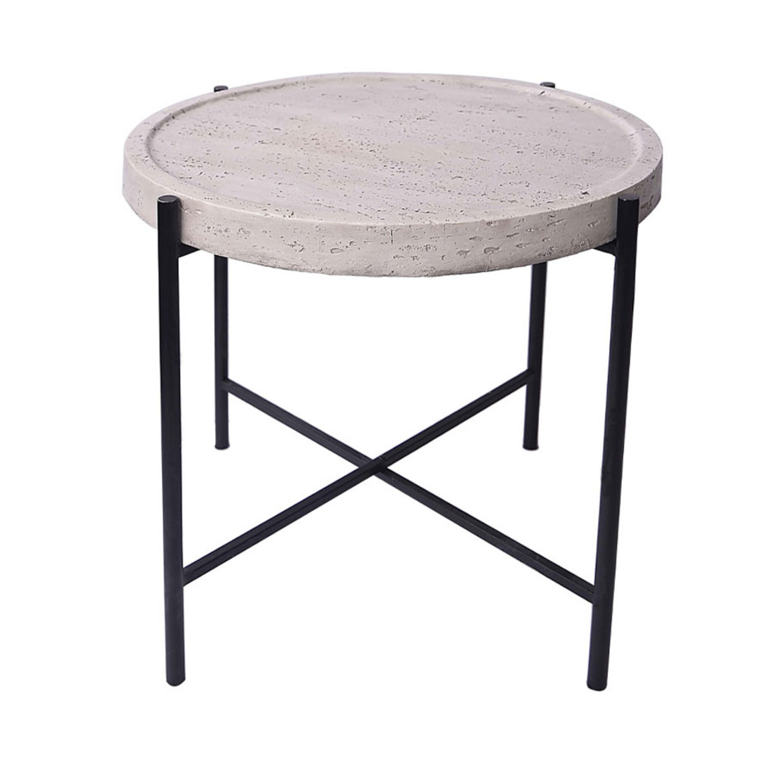 TERRAZO SIDE TABLE OFF WHITE BLACK 63,5x63,5xH56,5