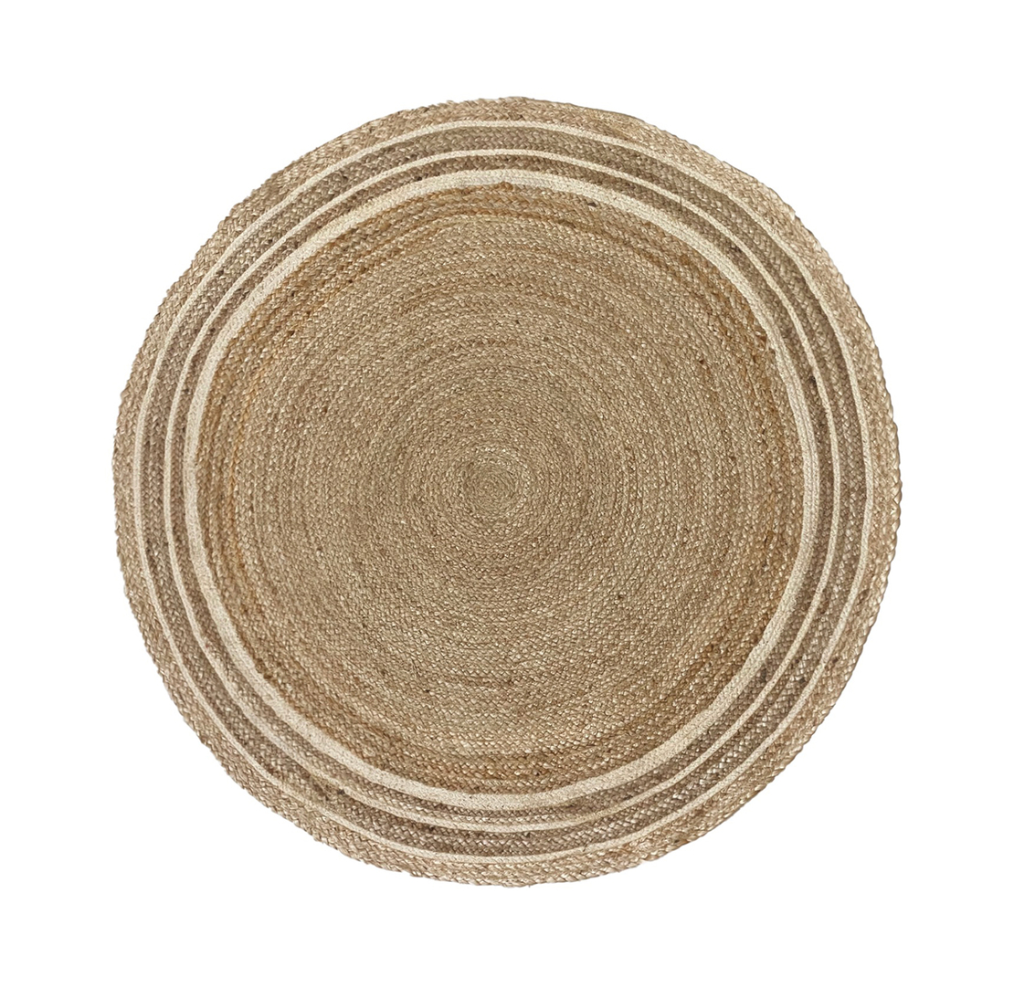 HARTU CARPET ROUND JUTE NATURAL WHITE D150cm E1 IN