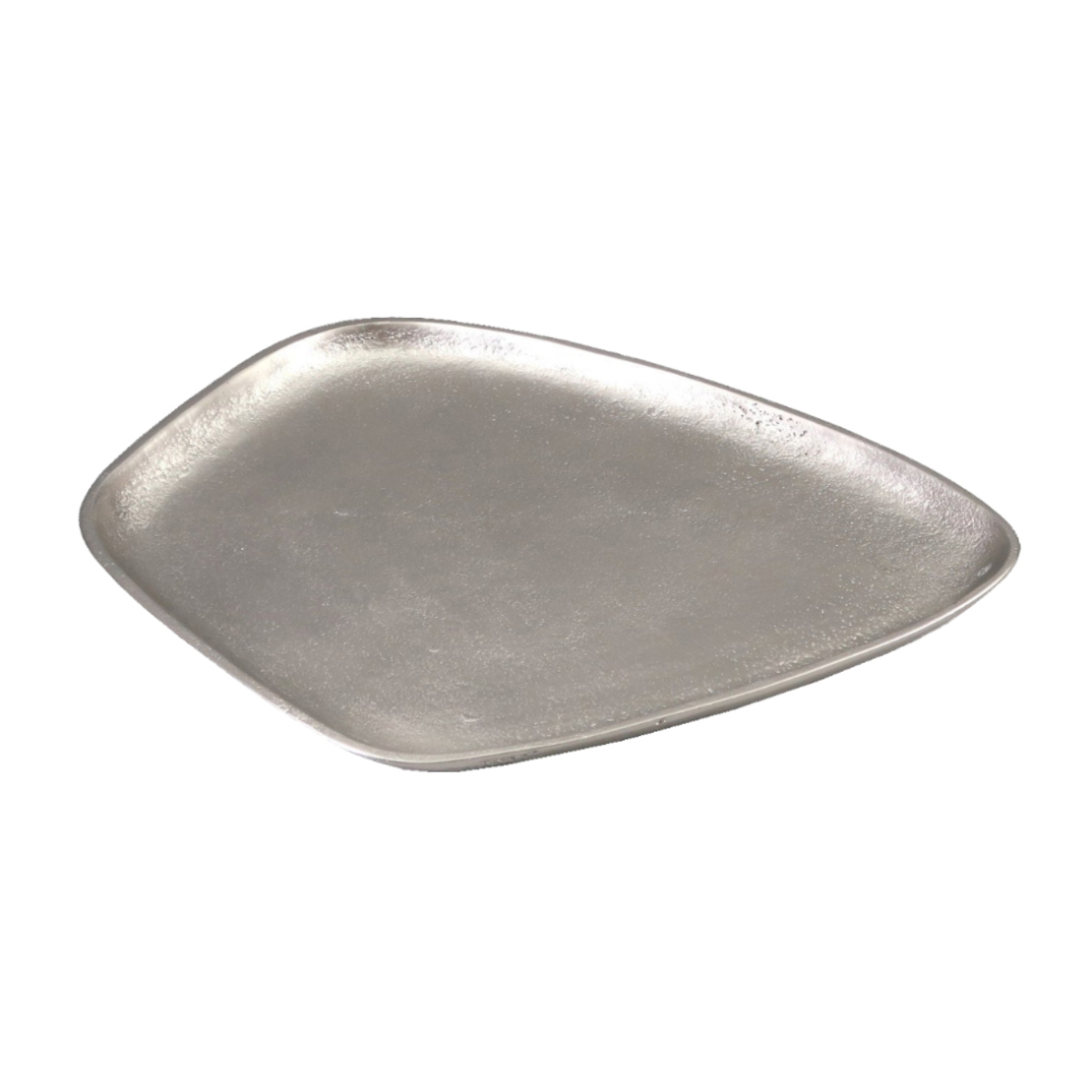 DIAMOND TRAY ALUMINIUM SILVER MATTE 38x34xH2cm IN