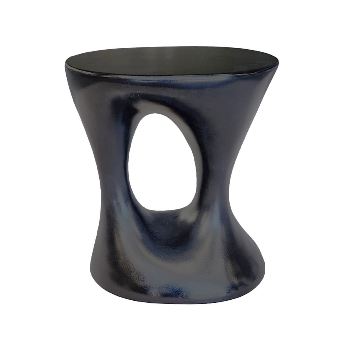 ABSTRACT SIDE TABLE CEMENT BLACK 39x33xH45cm VN