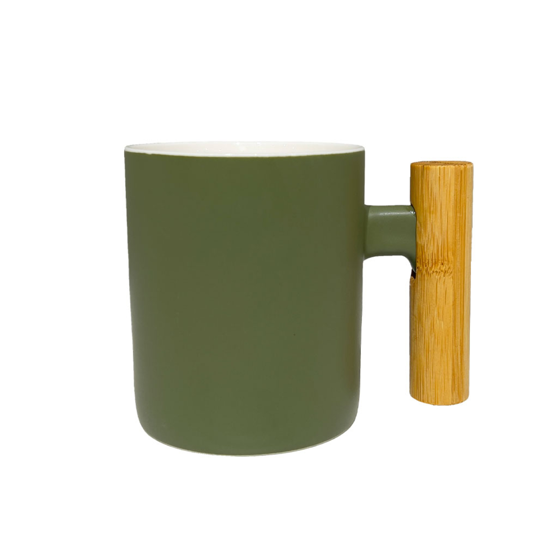 NORDIC MUG NEW BONE CHINA OLIVE GREEN NATURAL D8xH