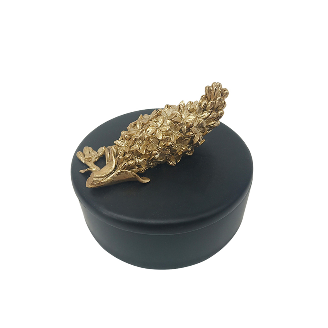 BLOOM 1 BOX STORAGE POLYRESIN BLACK GOLD D11,8xH8,