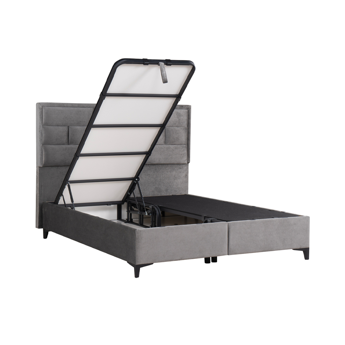 BRICK BED WITH STORAGE (FOR MATTRESS 160x200cm) VELVET GREY 07-450 E1 TR