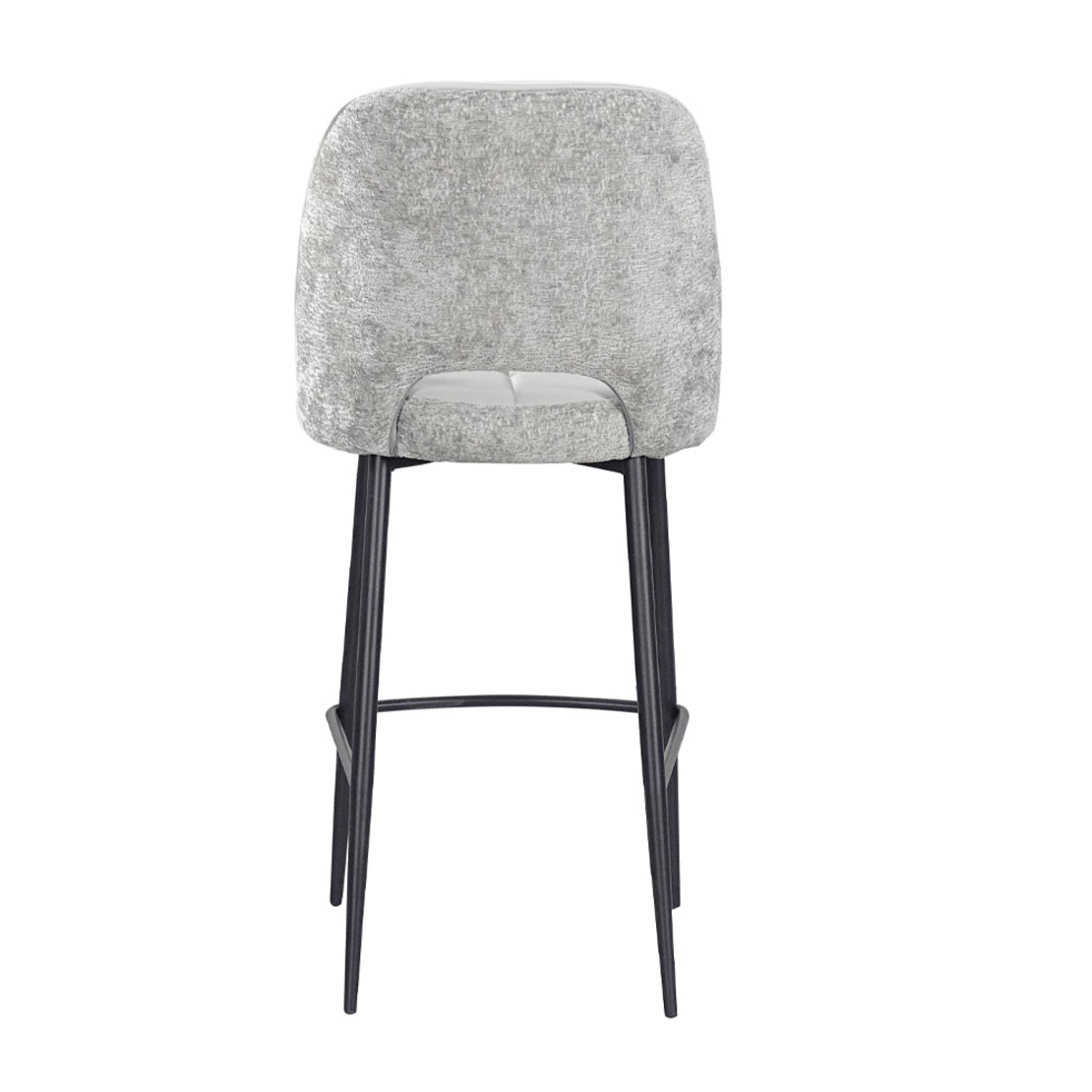 BOUTON STOOL BAR FABRIC GREY LIGHT METAL BLACK PRC