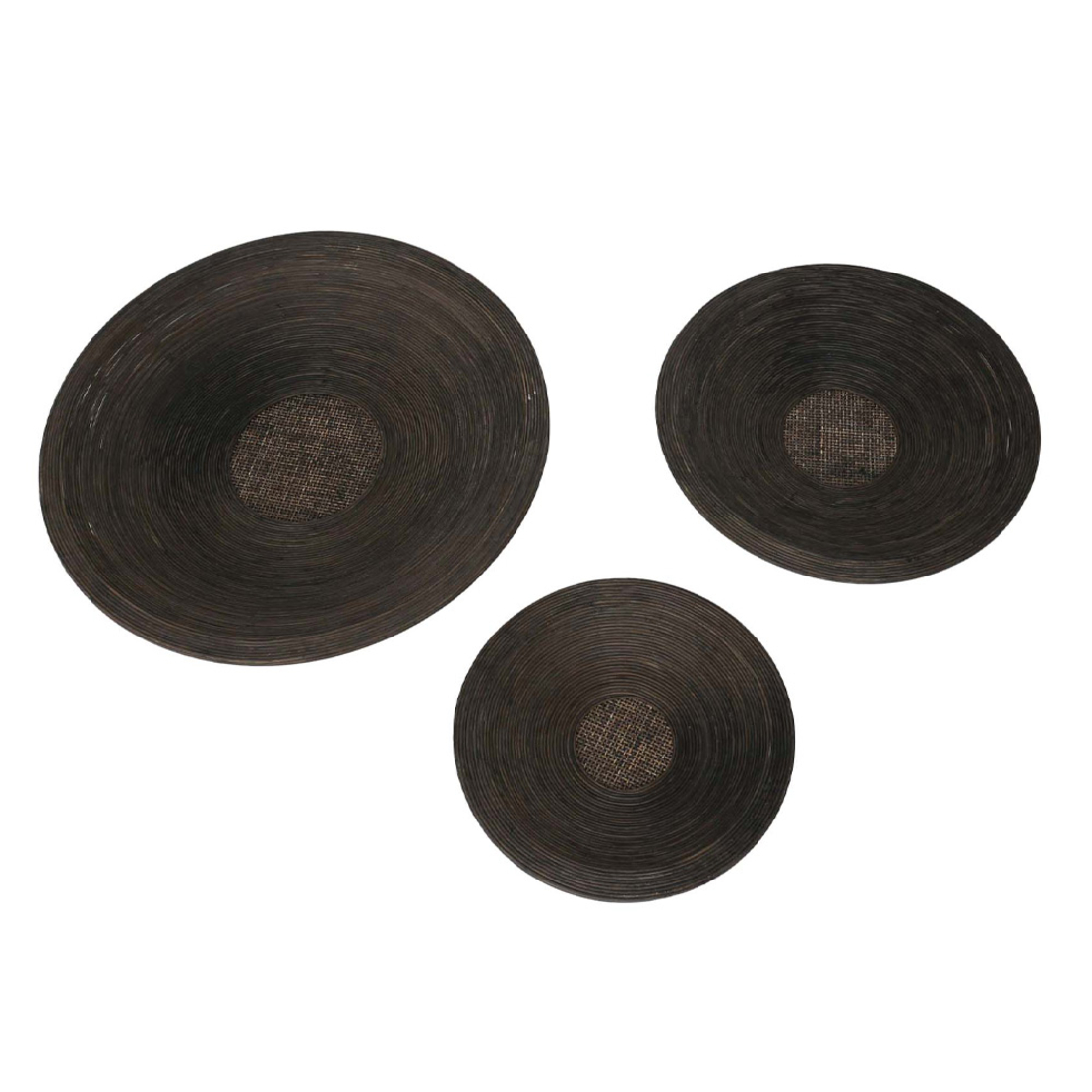 POMPEI DECO WALL SET 3PCS WOOD BAMBOO BROWN 60x60x