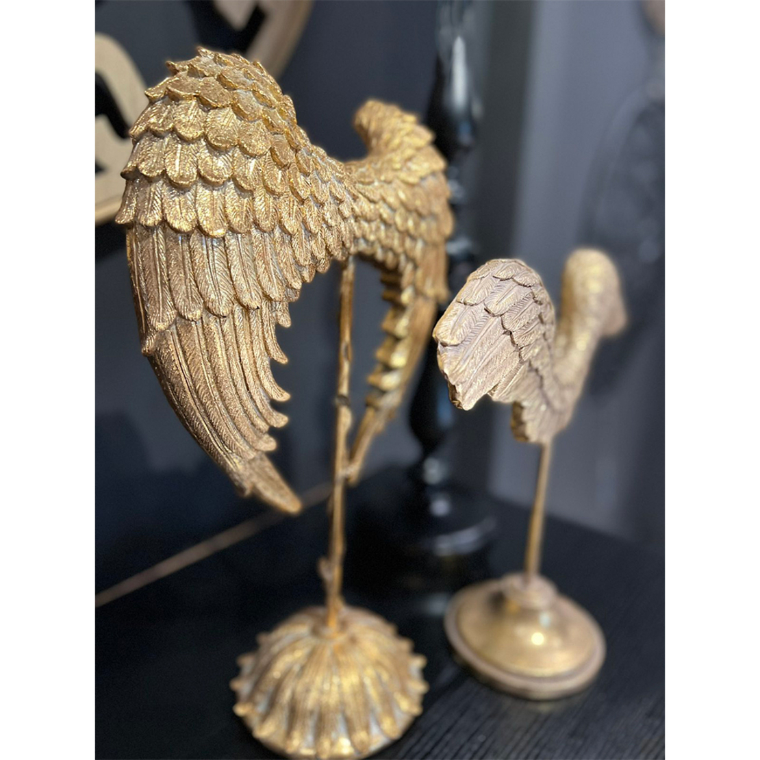 VOLE DECO WINGS POLYRESIN GOLD 26,5x14xH41cm PRC