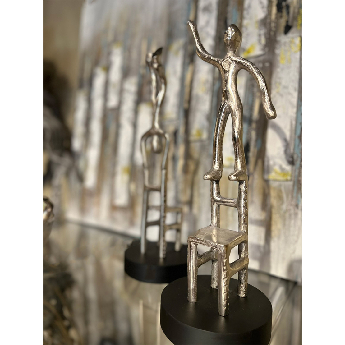 RAGEL 1 DECO FIGURE ALUMINIUM SILVER BLACK 12xH34c