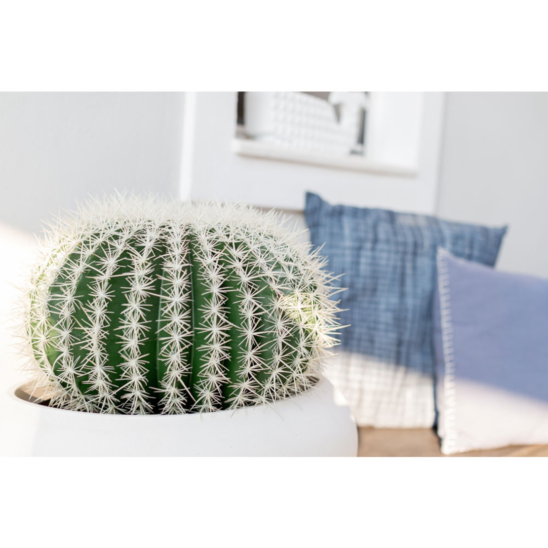 FEROCACTUS ARTIFICIAL PLANT FABRIC PLASTIC GREEN W