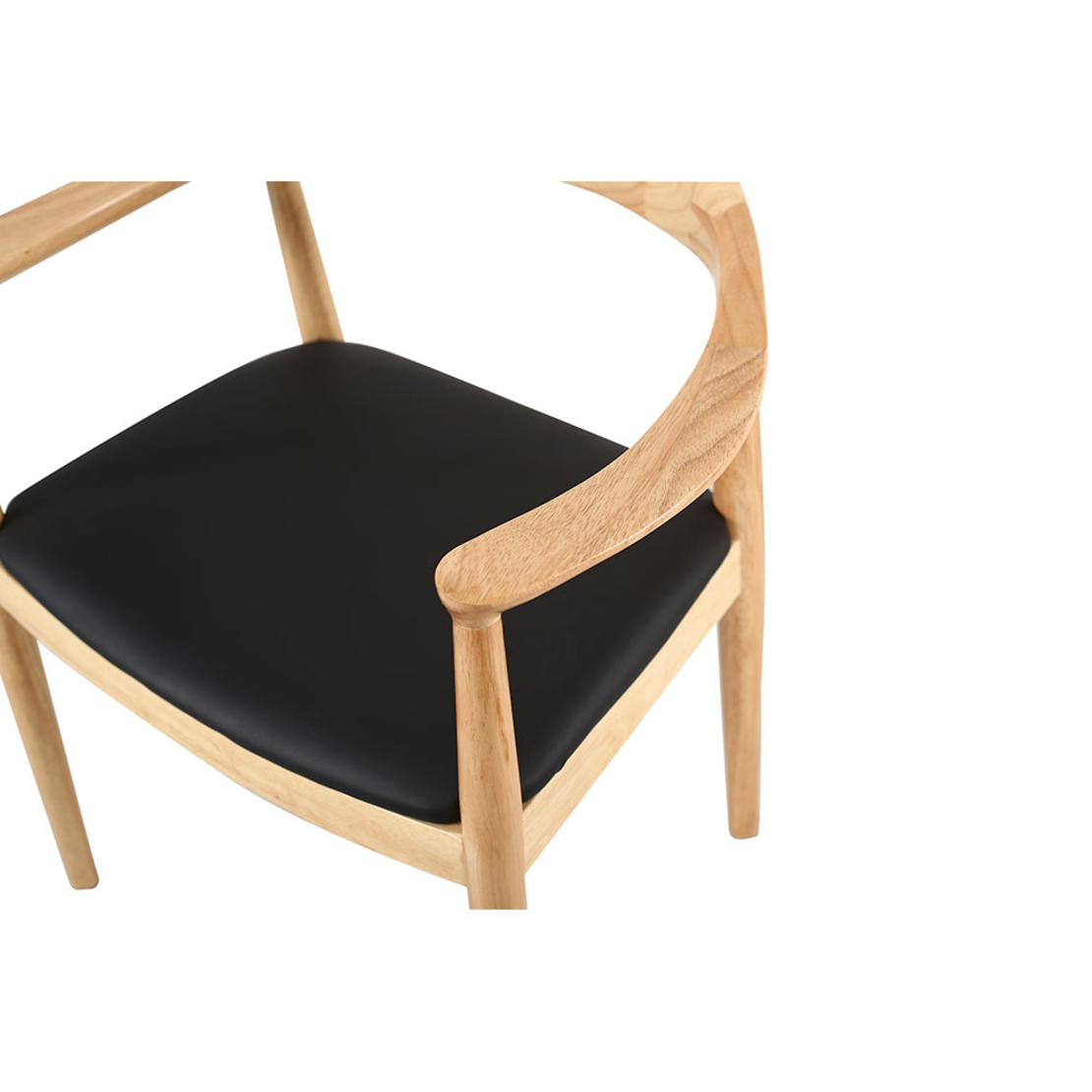 FUJI CHAIR WOOD RUBBERWOOD NATURAL BLACK FABRIC PRC