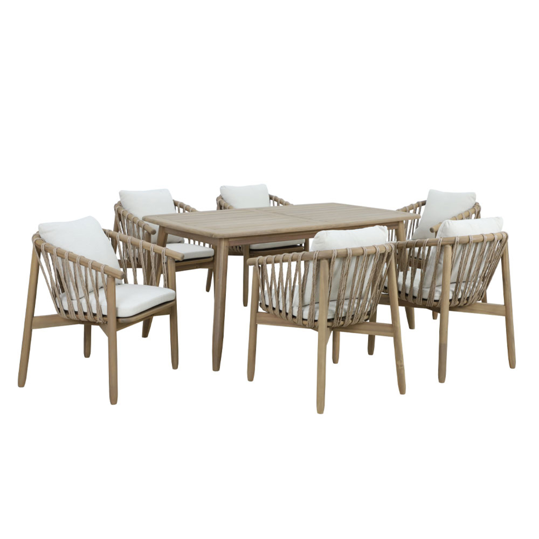 CORDA CHAIR CUSHION WOOD ACACIA NATURAL WHITE 63,5