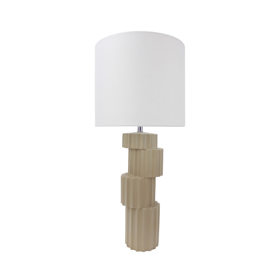 OLES LAMP TABLE POLYRESIN LINEN BEIGE WHITE H72cm