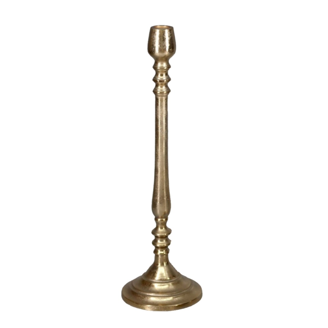 ELK CANDLE HOLDER ALUMINIUM GOLD D11xH38cm IN