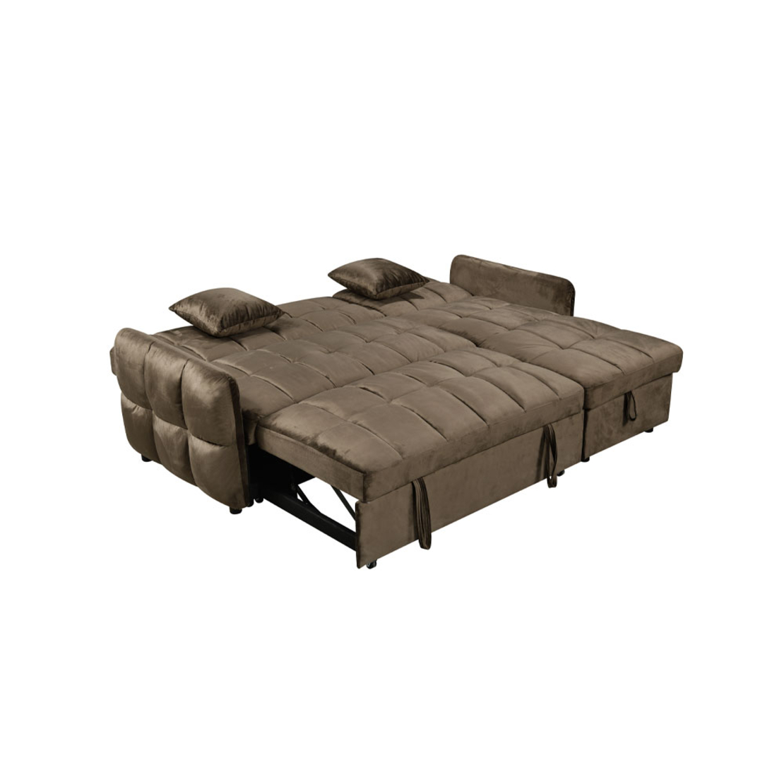 CROSSOVER SOFA BED REVERSABLE CORNER FABRIC COFFEE E1 PRC