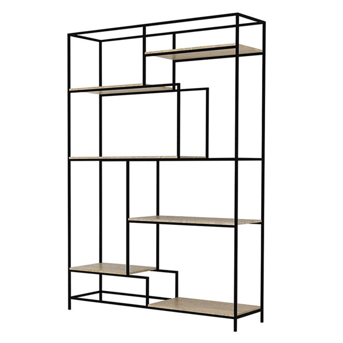 LOOK BOOKCASE MDF BLACK SONOMA 140x40,4xH201,5cm E1 PRC