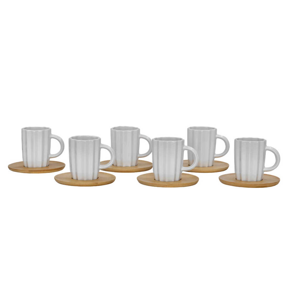 CACTUS MUG ESPRESSO SET 6 PCS PORCELAIN BAMBOO W