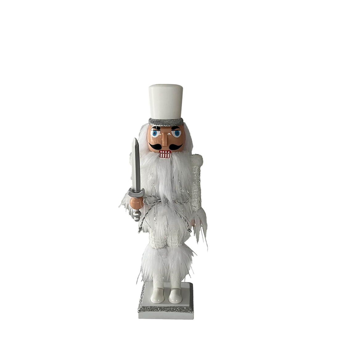 XMAS VEON B NUTCRACKER WHITE SILVER H40cm PRC