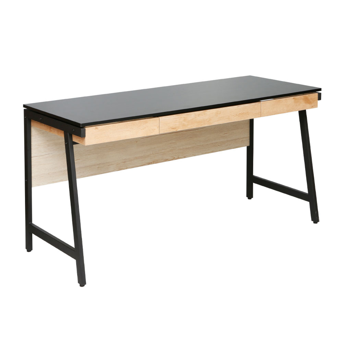 NEST DESK MELAMINE NATURAL BLACK 140x58xH75cm E1 P
