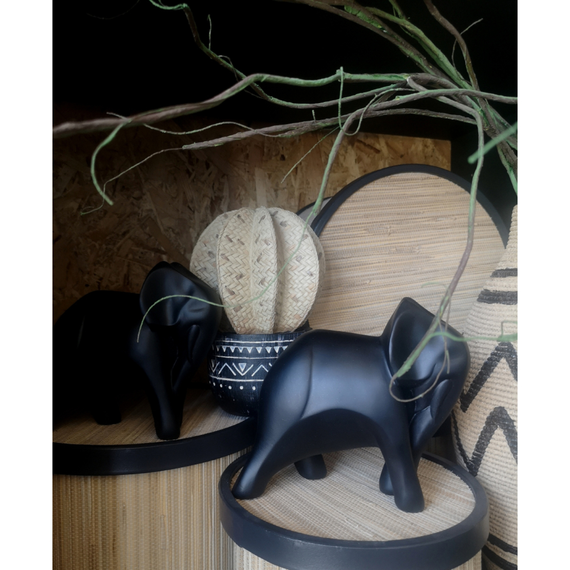 SAVANNA DECO ELEPHANT POLYRESIN BLACK 24,5x12,5xH2