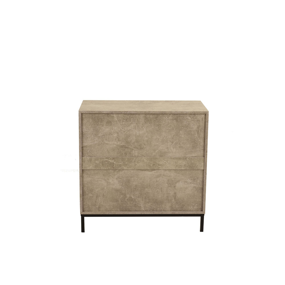 RUBIK COMMODE 3DRAWERS CHIPBOARD WITH MELAMINE CARTA CEMENT LIGHT METAL WITH PATTERN BLACK E1 PRC