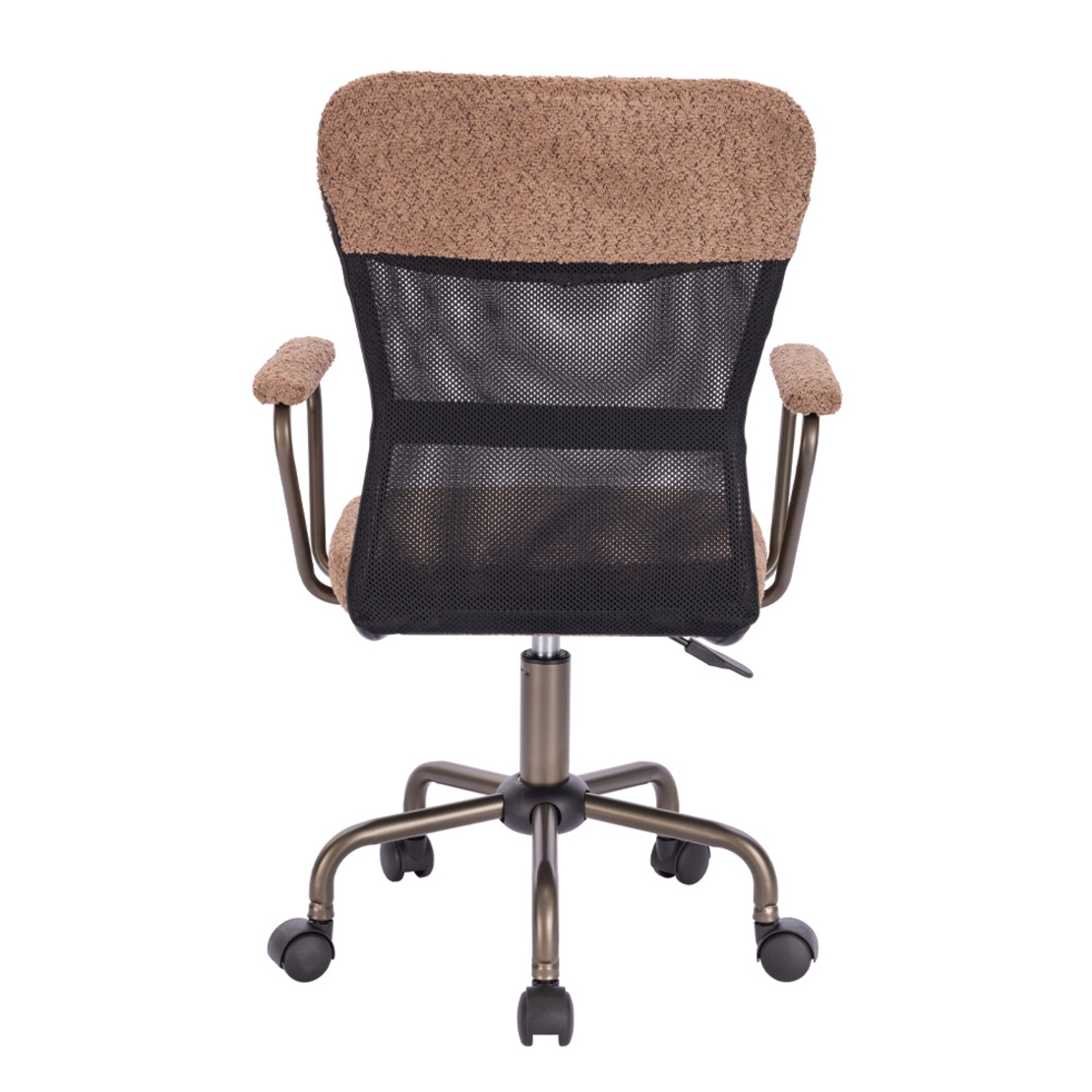 BELL CHAIR DESK FABRIC BROWN LIGHT GUNMETAL 54x52x