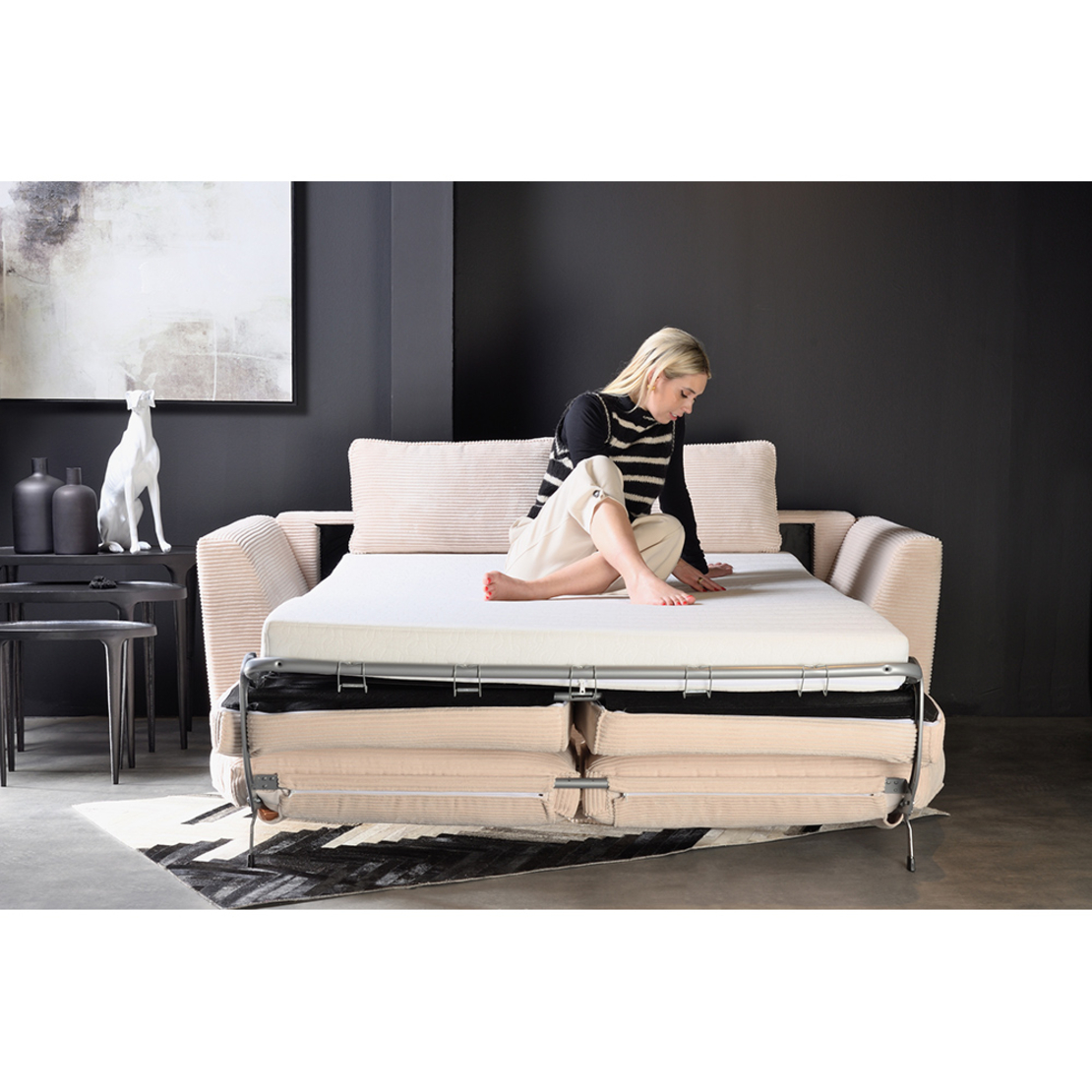 COCOON SOFA BED 3SEAT EASY CLEAN FABRIC BEIGE E1 EU