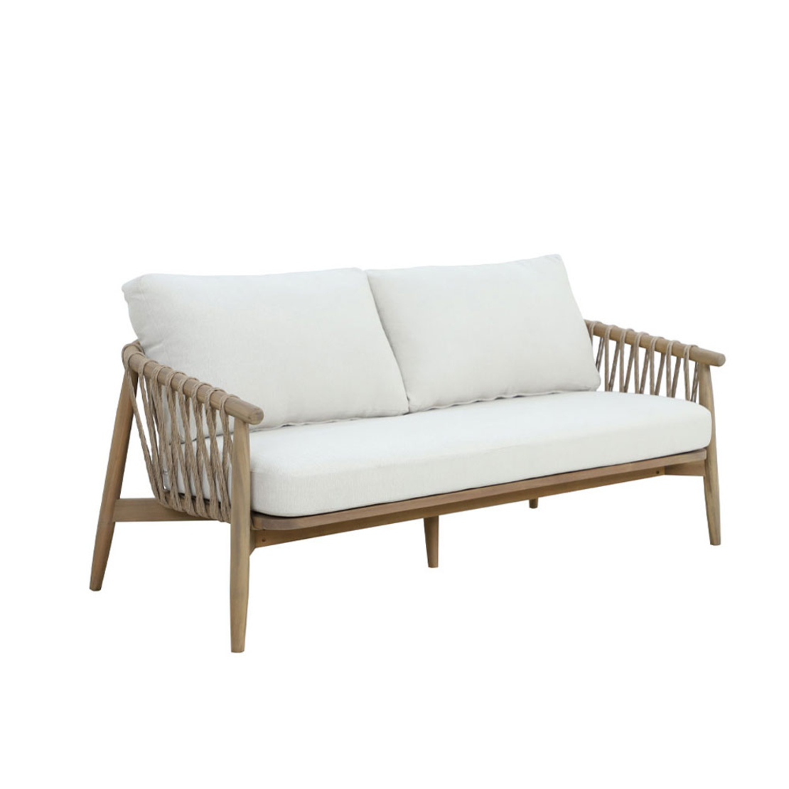CORDA LOUNGE SET 1+2+1 WOOD ACACIA NATURAL WHITE V