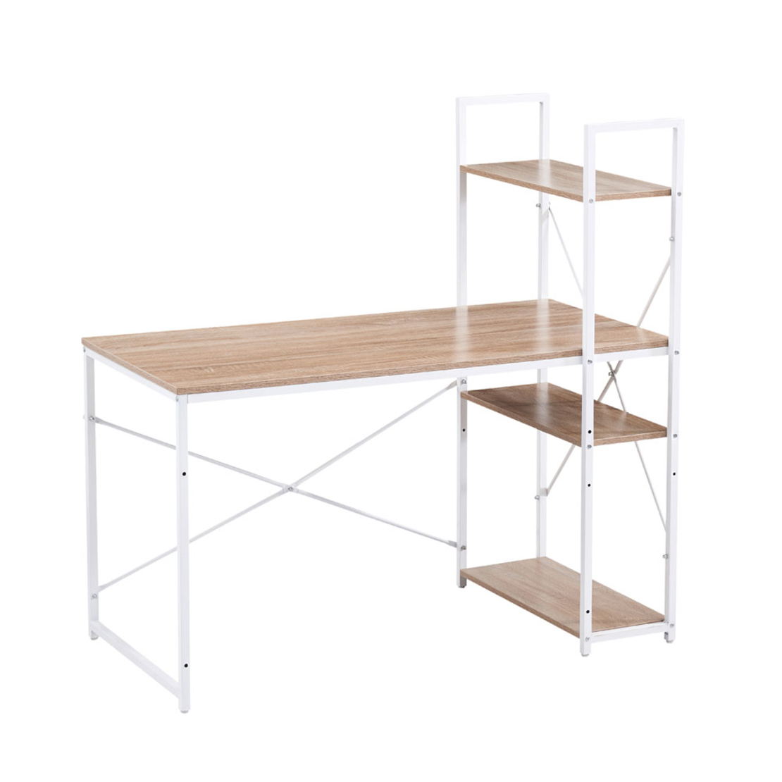 TORRE DESK BOOKCASE CHIPBOARD WITH MELAMINE SONOMA WHITE 120x60xH121cm E1 PRC