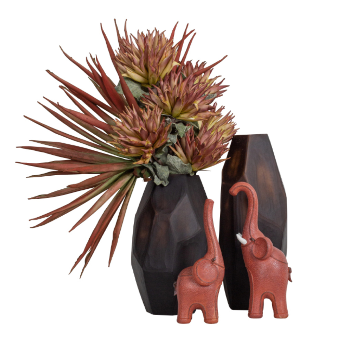 BARRY VASE GLASS CHOCOLATE D21,5xH33cm PRC