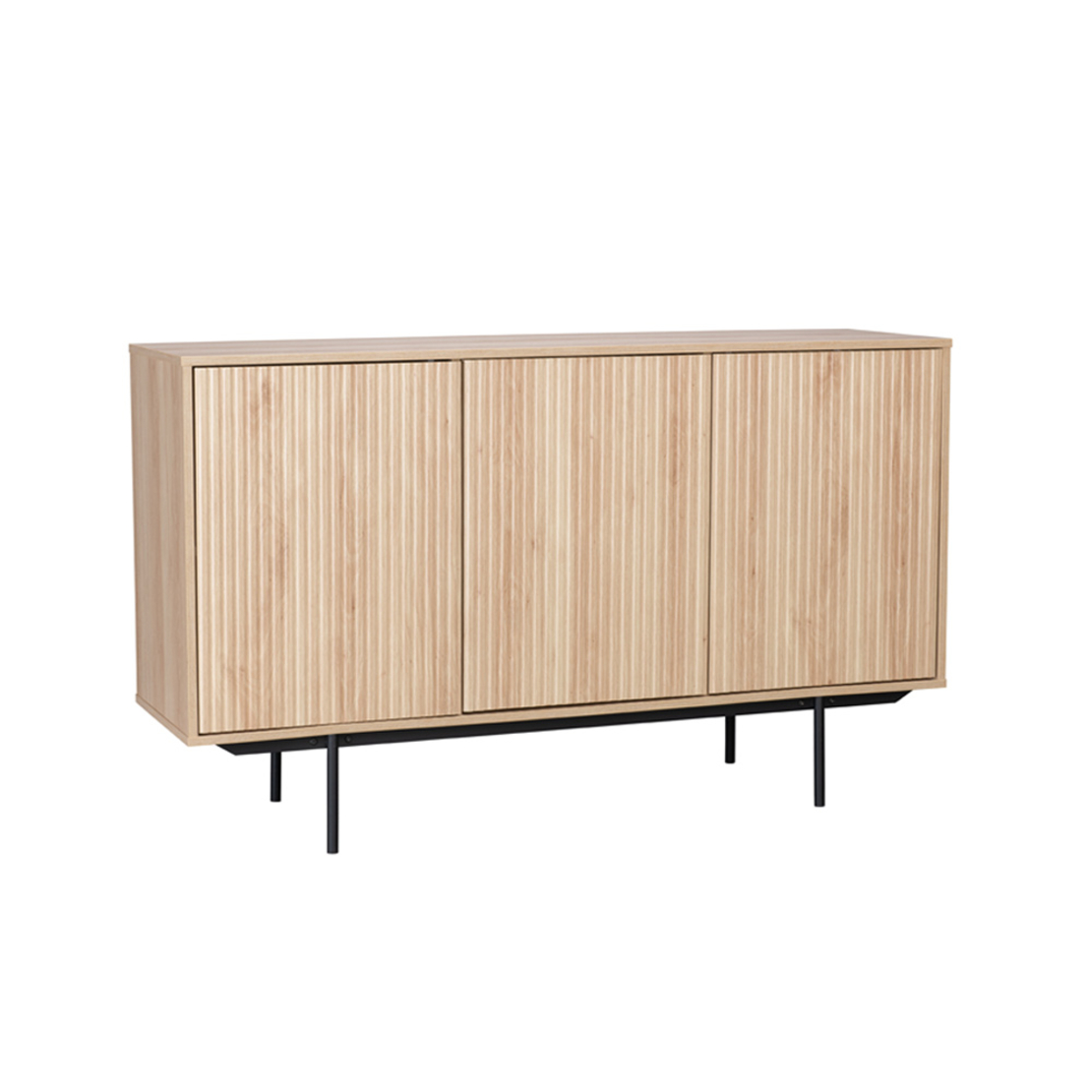 RIGOTE SIDEBOARD 3DOORS CHIPBOARD WITH MELAMINE CARTA SONOMA METAL BLACK 140x39xH82,8cm E1 PRC