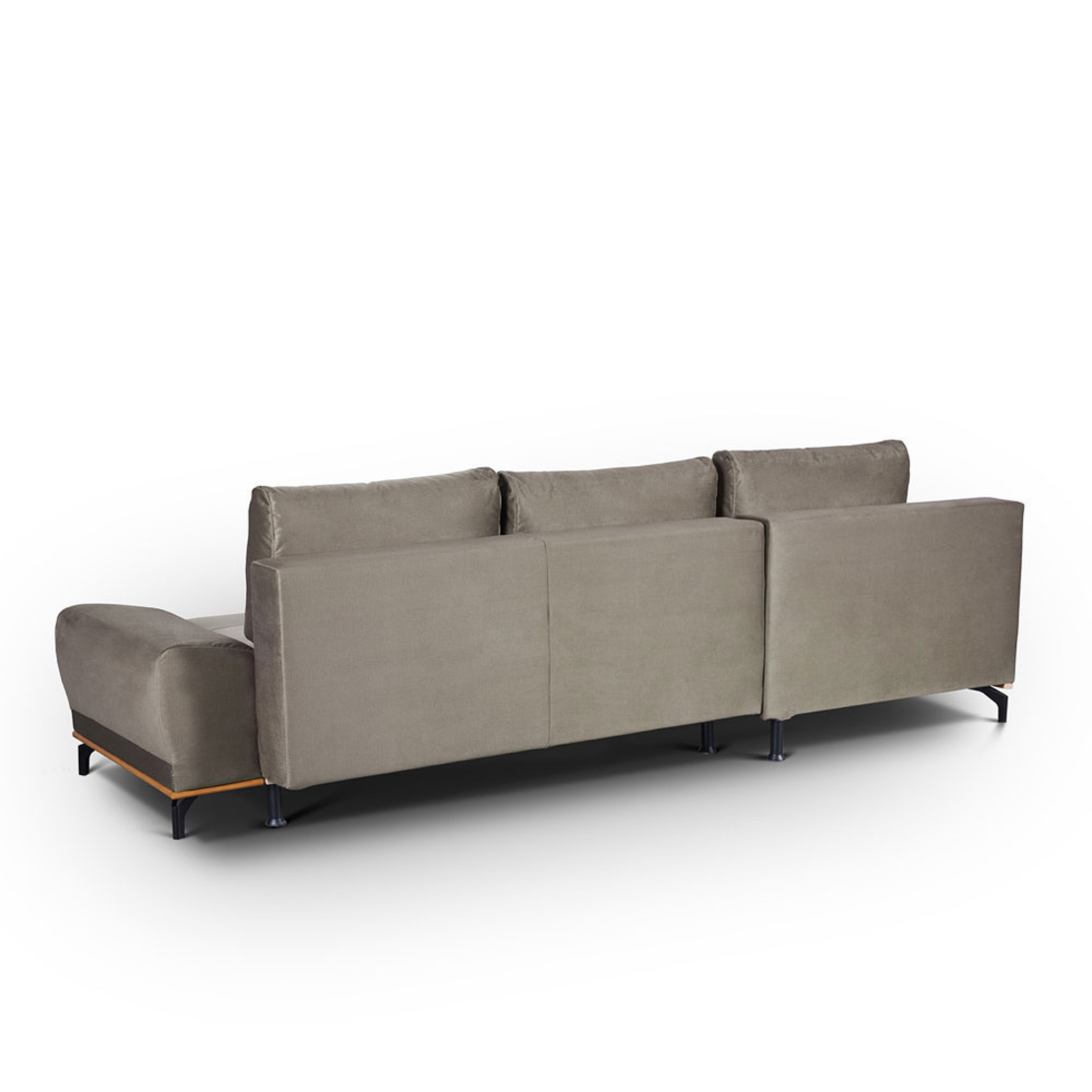 NATURA SOFA BED CORNER LEFT EASY CLEAN FABRIC TAUPE E1 EU