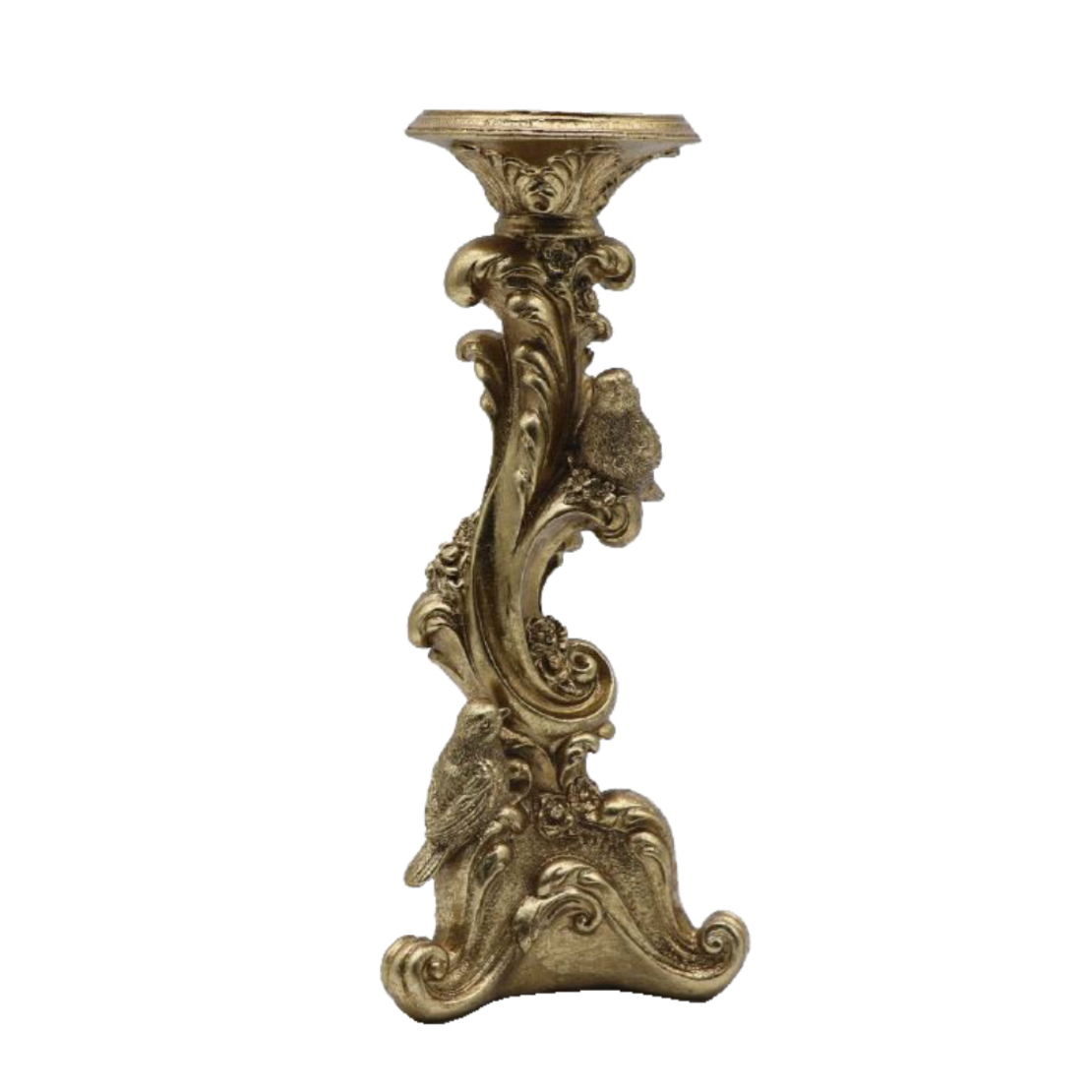 DULAD CANDLE HOLDER POLYRESIN GOLD 14x12xH30cm PRC