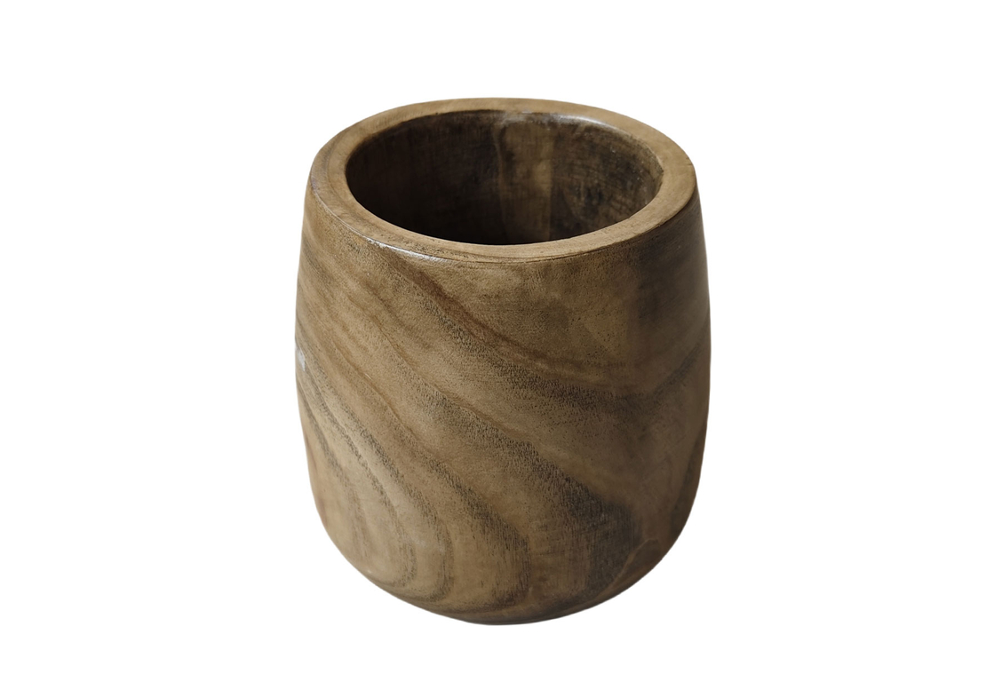 CEDAR VASE WOOD BROWN 24x24xH24cm PRC
